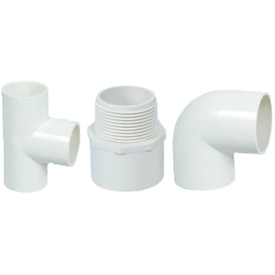 3 άσπρα υδραυλικά αγκώνων γραμμάτων Τ τοποθετήσεων σωληνώσεων αποξηράνσεων PVC τρόπων