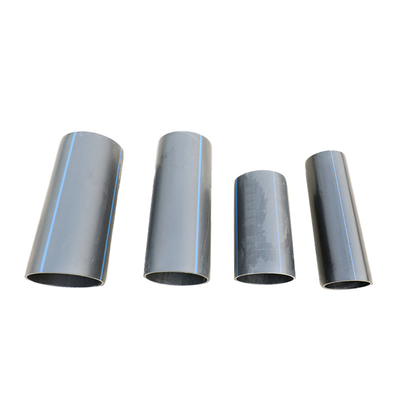 PE HDPE σωλήνες παροχής νερού μήκος ως απαιτήσεις του πελάτη μπλε ή μαύρο με μπλε λωρίδα