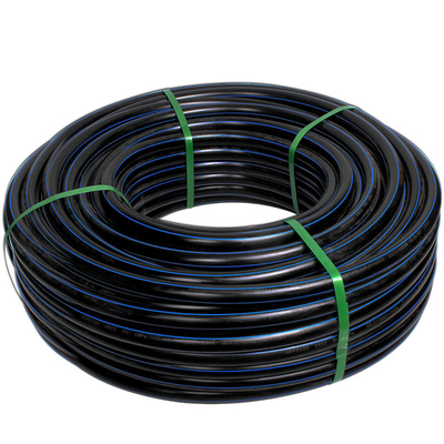 PE HDPE σωλήνες παροχής νερού μήκος ως απαιτήσεις του πελάτη μπλε ή μαύρο με μπλε λωρίδα