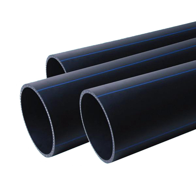 Ως εξατομικευμένο μέγεθος HDPE σωλήνες παροχής νερού πάχος 2,3 mm-117,6 mm Μπλε ή μαύρο με μπλε λωρίδα
